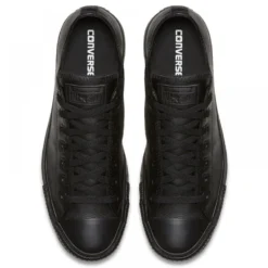 Converse Chuck Taylor All Star Mono Leather Low Top In Black Monochrome -Potomac River Running SHOP c o converse chuck taylor all star monochrome leather low top black 135253 4 1100x