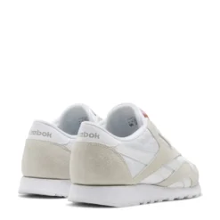 Reebok Women's Classic Nylon In White/Light Grey -Potomac River Running SHOP fv4507 6 footwear photography back lateral top view white 1100x