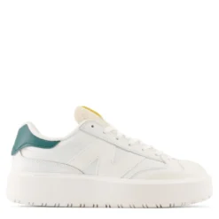 New Balance Women's CT302 In White With Vintage Teal And Maize